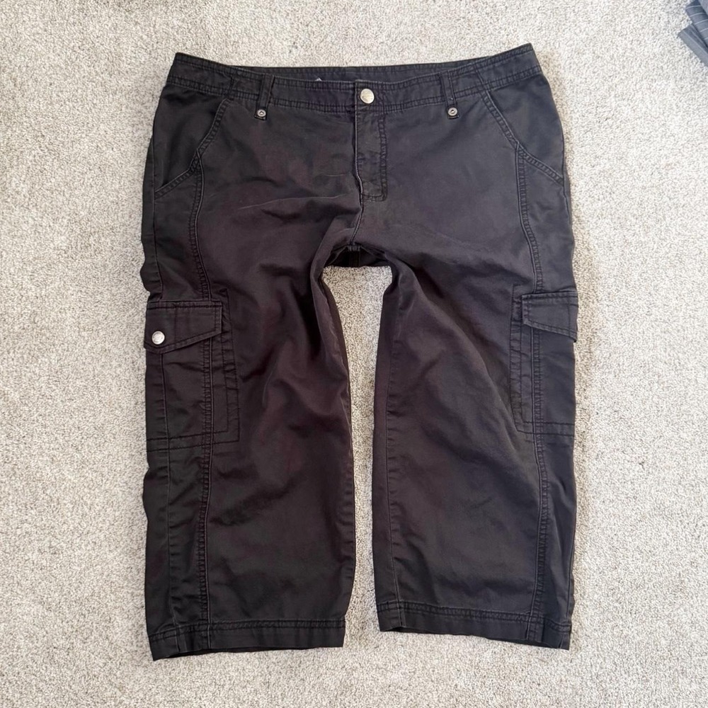 Vintage Harley-Davidson Black Cargo Capri Pants/ Size 12
